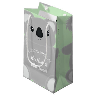 Green Koala Bear Baby Shower Small Gift Bag