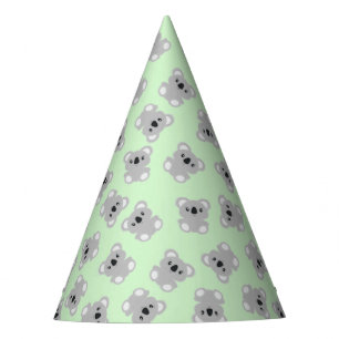 Green Koala Bear Birthday Party Hat