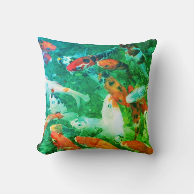 Green Koi Pond Cushion (Front)