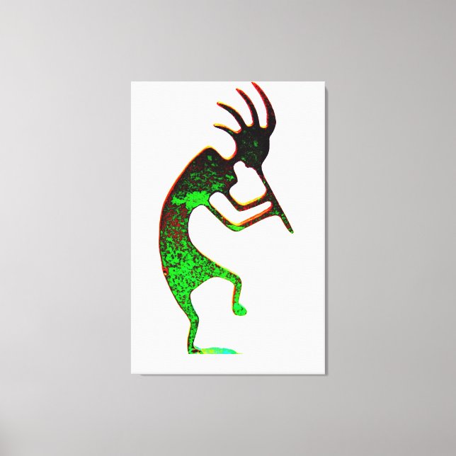green kokopelli wrapped canvas (Front)