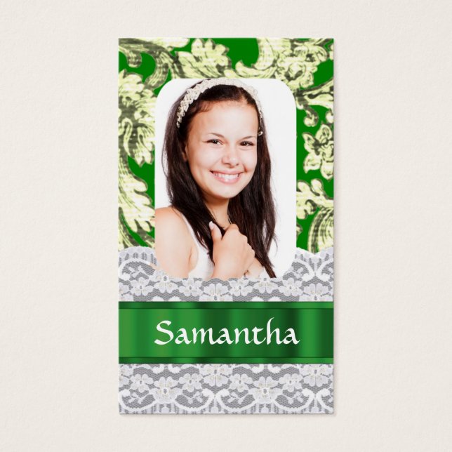 Green lace personalised photo (Front)