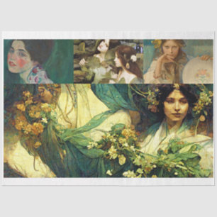 Green Ladies Tissue Paper