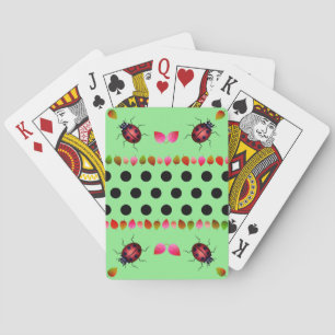 Green Lady Beetle's Luck Playing Cards