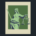 Green Lady Justice Pop Art Poster<br><div class="desc">Light Green,  Dark Green,  and Navy Lady Justice Pop Art Poster</div>