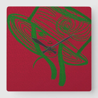 Green Lady Square Wall Clock