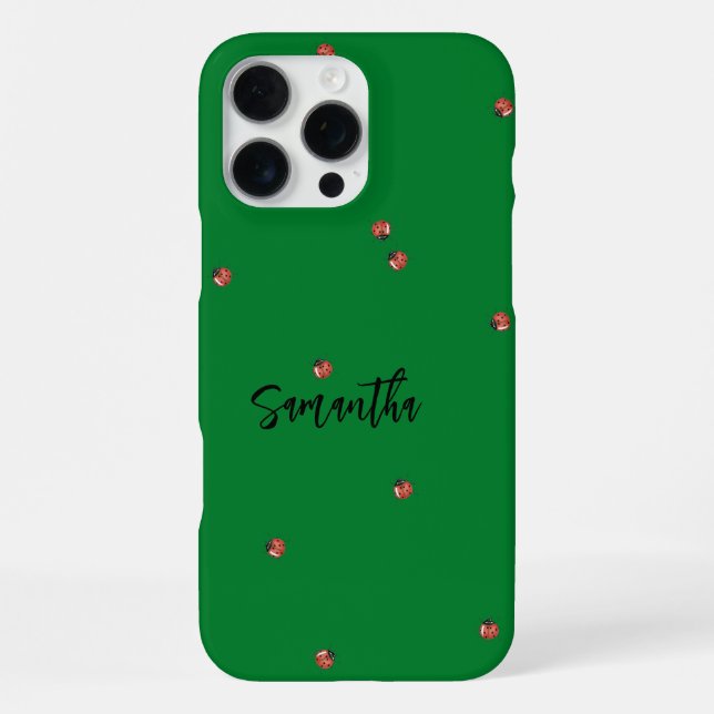 Green Ladybug  iPhone Case (Back)