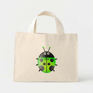 Green Ladybug Mini Tote Bag