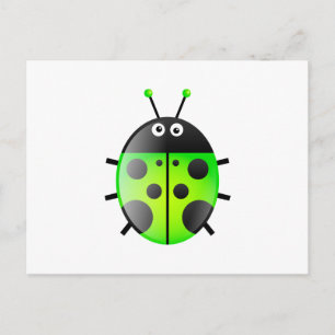Green Ladybug Postcard