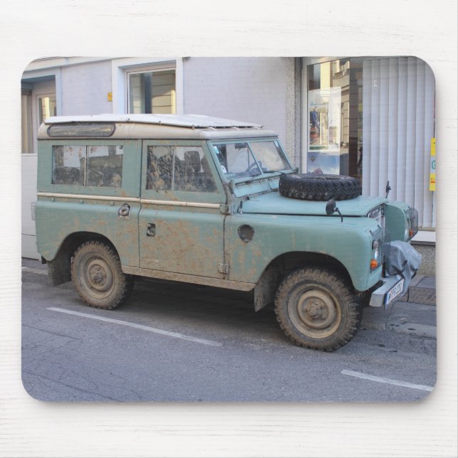 Green Land Rover Mouse Mat (Front)