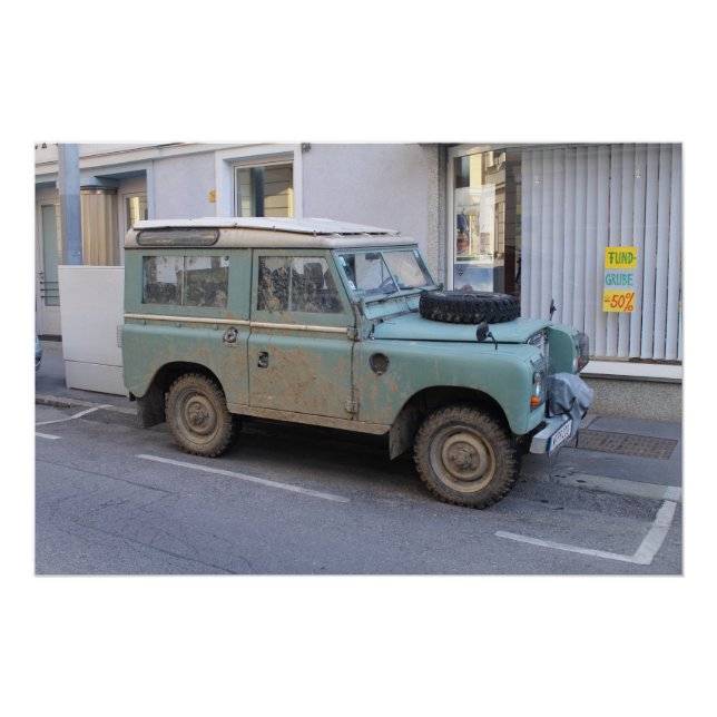 Green Land Rover Poster (Front)