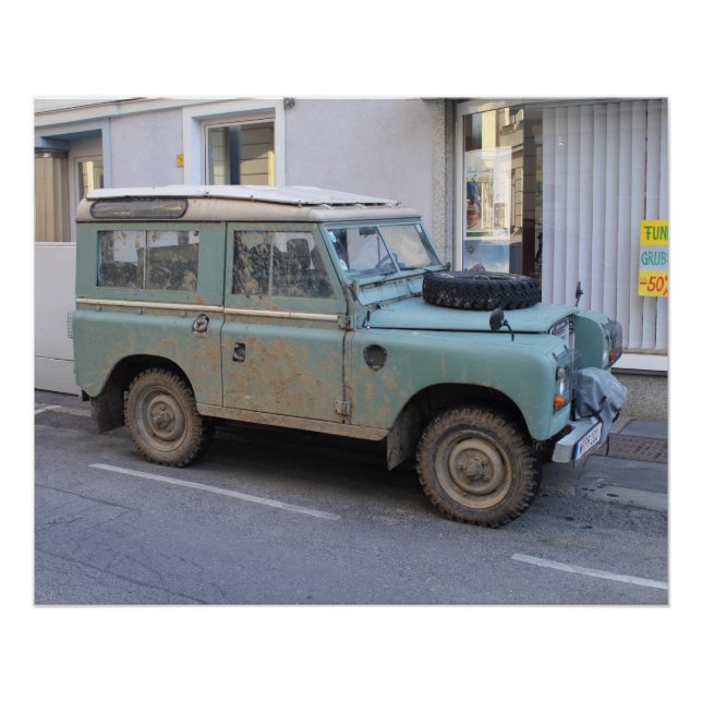Green Land Rover Poster (Front)