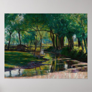 Green landscape with a stream (1891) Wladyslaw Pod Poster