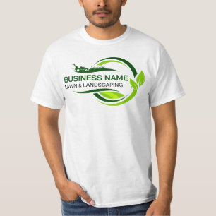Green Landscaping Lawn Mower Leaf Swoosh T-Shirt