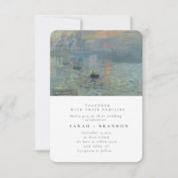 Green Lanscape Old painting wedding invitation