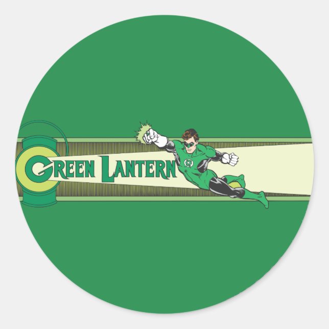 Green Lantern and Logo Classic Round Sticker (Front)