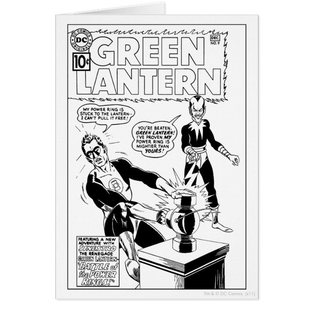 Green Lantern and Sinestro Cover, Black and White (Front)