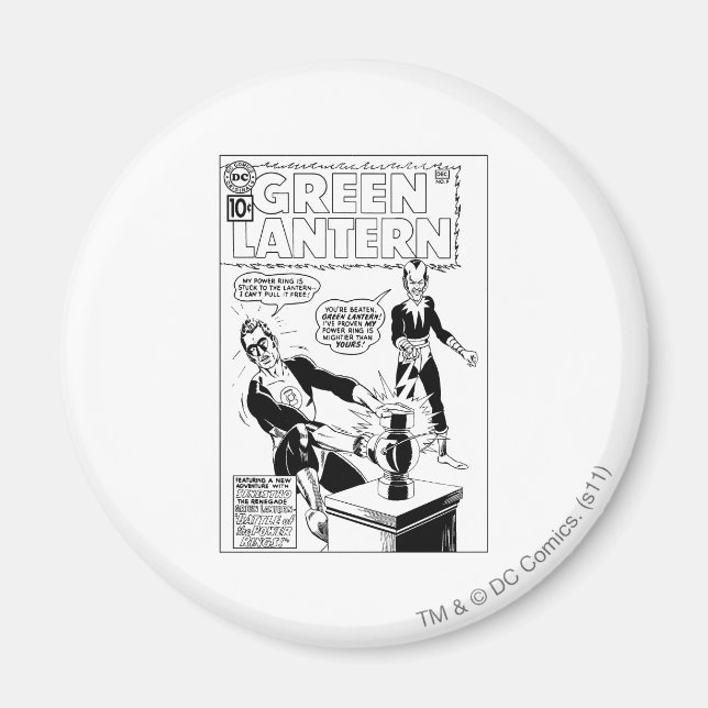 Green Lantern and Sinestro Cover, Black and White Magnet (Front)