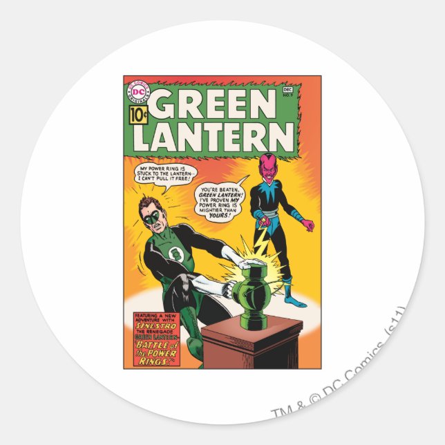 Green Lantern and Sinestro Cover Classic Round Sticker (Front)