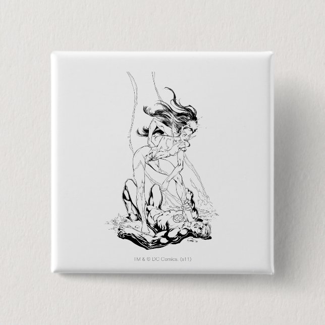 Green Lantern and Star Sapphire 15 Cm Square Badge (Front)