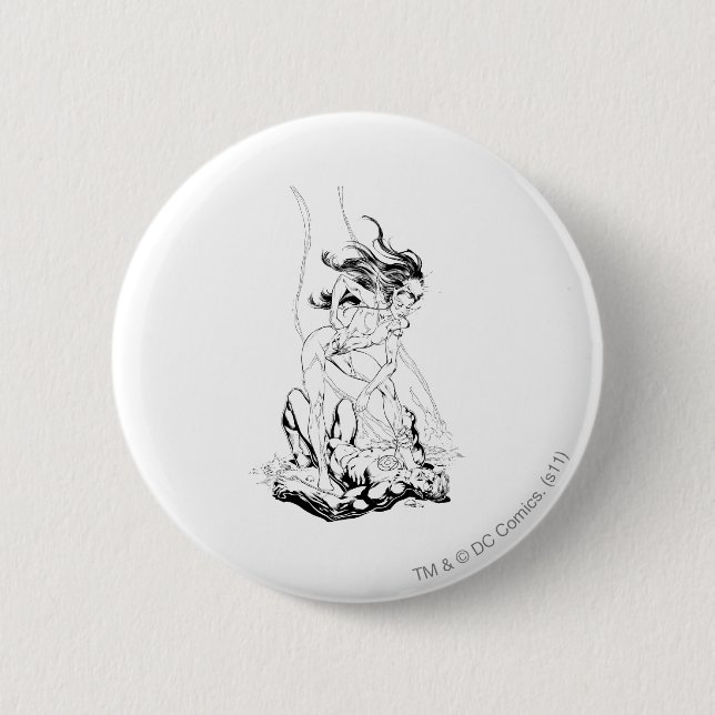 Green Lantern and Star Sapphire 6 Cm Round Badge (Front)