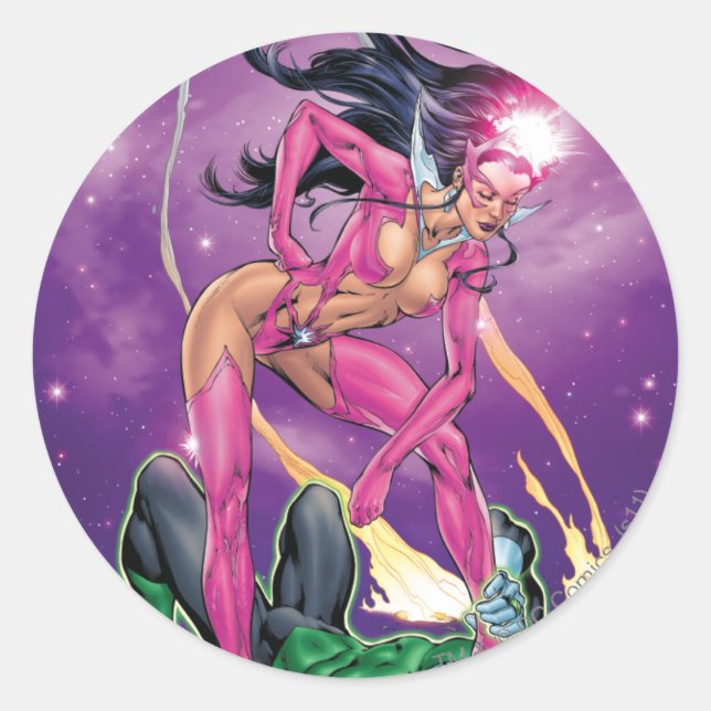 Green Lantern and Star Sapphire - Colour Classic Round Sticker (Front)