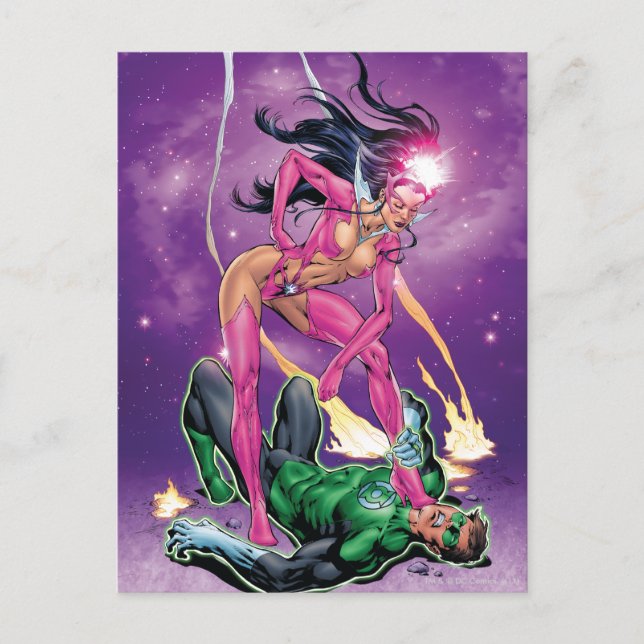 Green Lantern and Star Sapphire - Colour Postcard (Front)