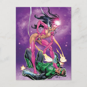 Green Lantern and Star Sapphire - Colour Postcard