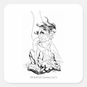 Green Lantern and Star Sapphire Square Sticker