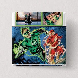 Green Lantern and The Flash Panel 15 Cm Square Badge