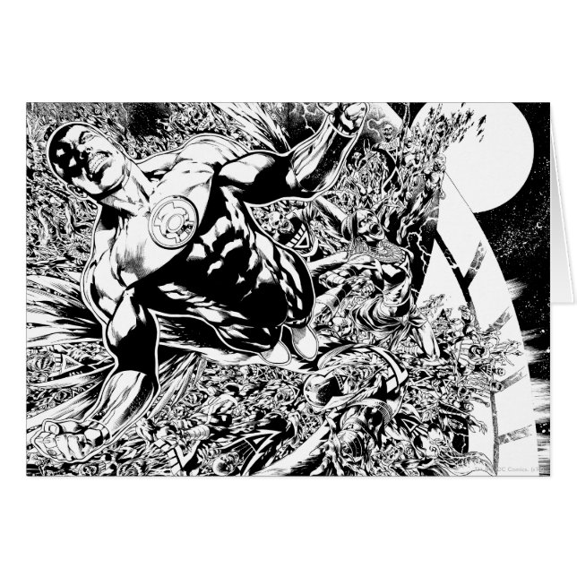 Green Lantern and the Moon - Black and White (Front Horizontal)