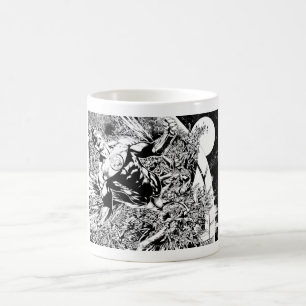 Green Lantern and the Moon - Black and White Coffee Mug