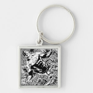 Green Lantern and the Moon - Black and White Key Ring