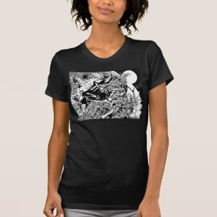 Green Lantern and the Moon - Black and White T-Shirt