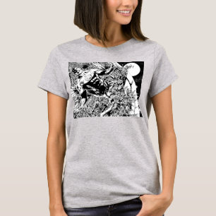 Green Lantern and the Moon - Black and White T-Shirt