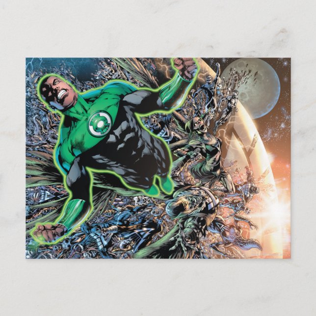 Green Lantern and the Moon Postcard (Front)