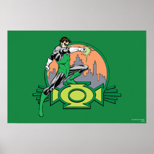 Green Lantern City Background and Logo Poster