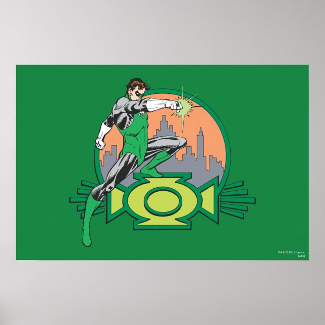 Green Lantern City Background and Logo Poster (Front)