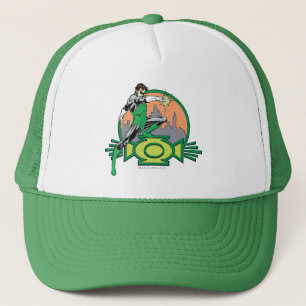 Green Lantern City Background and Logo Trucker Hat