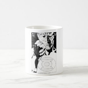 Green Lantern close up cover, Black and White Coffee Mug