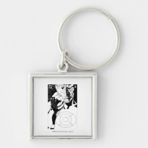 Green Lantern close up cover, Black and White Key Ring