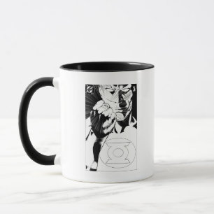 Green Lantern close up cover, Black and White Mug