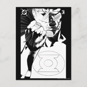 Green Lantern close up cover, Black and White Postcard