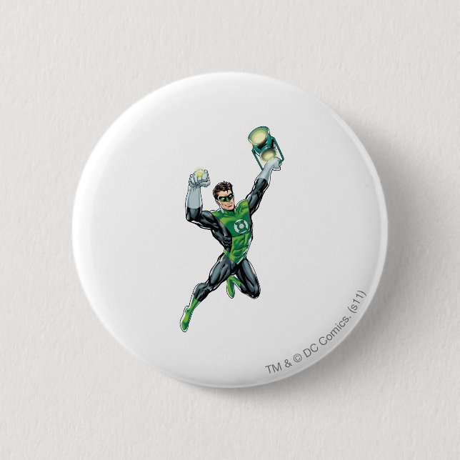 Green Lantern - Comic, with lantern 6 Cm Round Badge (Front)