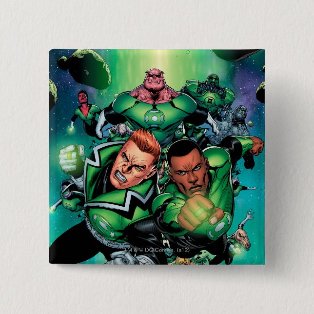 Green Lantern Corps 15 Cm Square Badge (Front)
