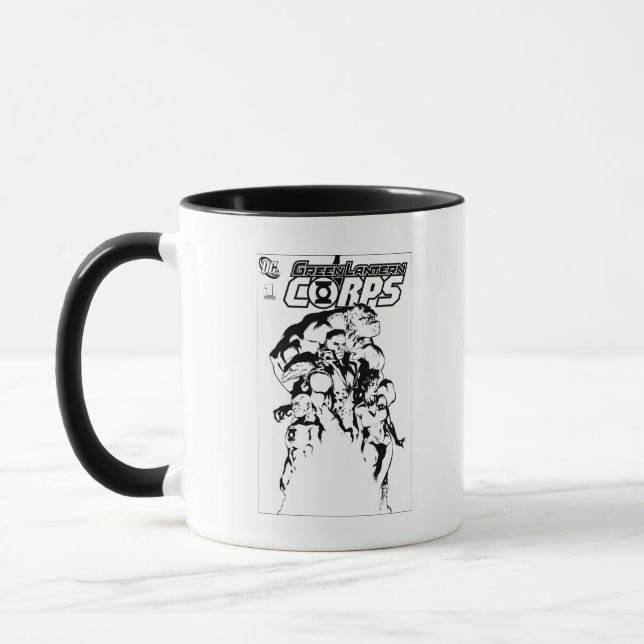 Green Lantern Corps, Black and White Mug (Left)