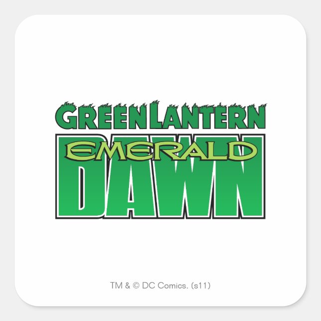 Green Lantern - Emerald Dawn Logo Square Sticker (Front)