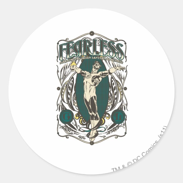 Green Lantern - "Fearless" Poster Classic Round Sticker (Front)