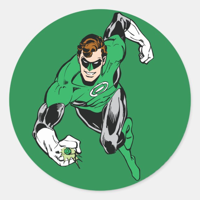 Green Lantern Fly Forward Classic Round Sticker (Front)