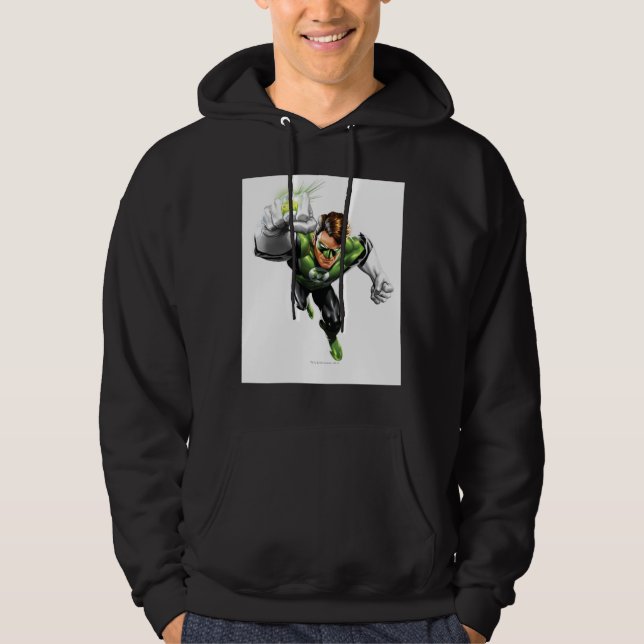 Green Lantern - Fully Rendered,  Arm Raise Hoodie (Front)