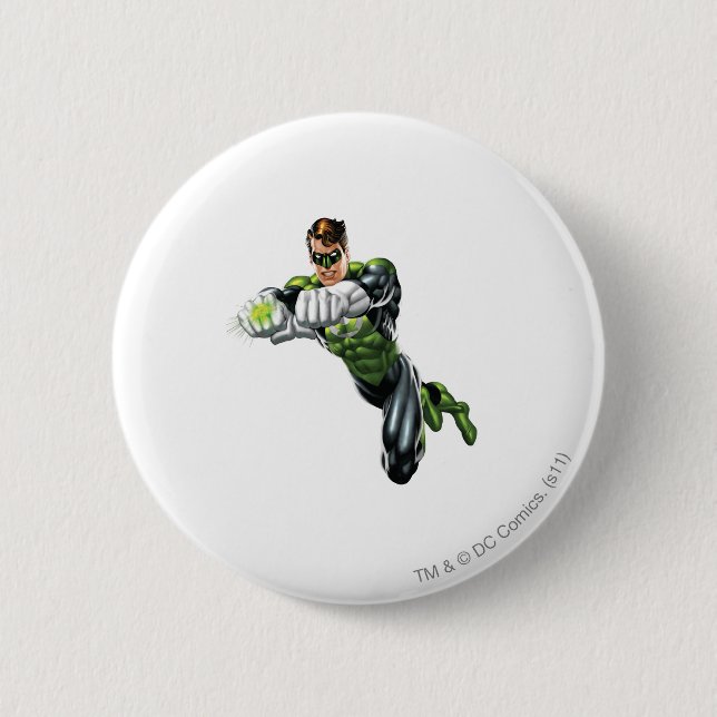 Green Lantern - Fully Rendered,  Both arms forward 6 Cm Round Badge (Front)